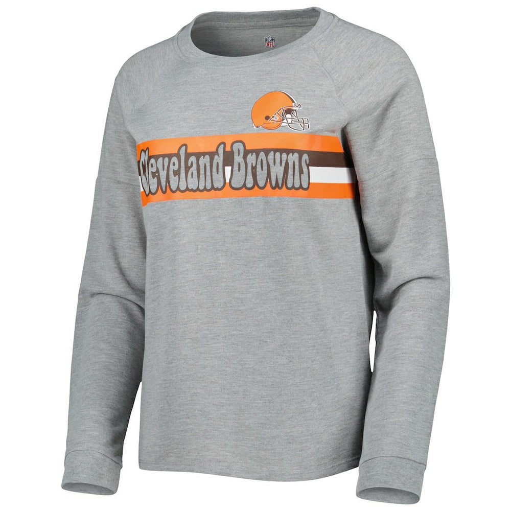 Cleveland Browns  Juniors All Striped Up Raglan Long Sleeve T-Shirt