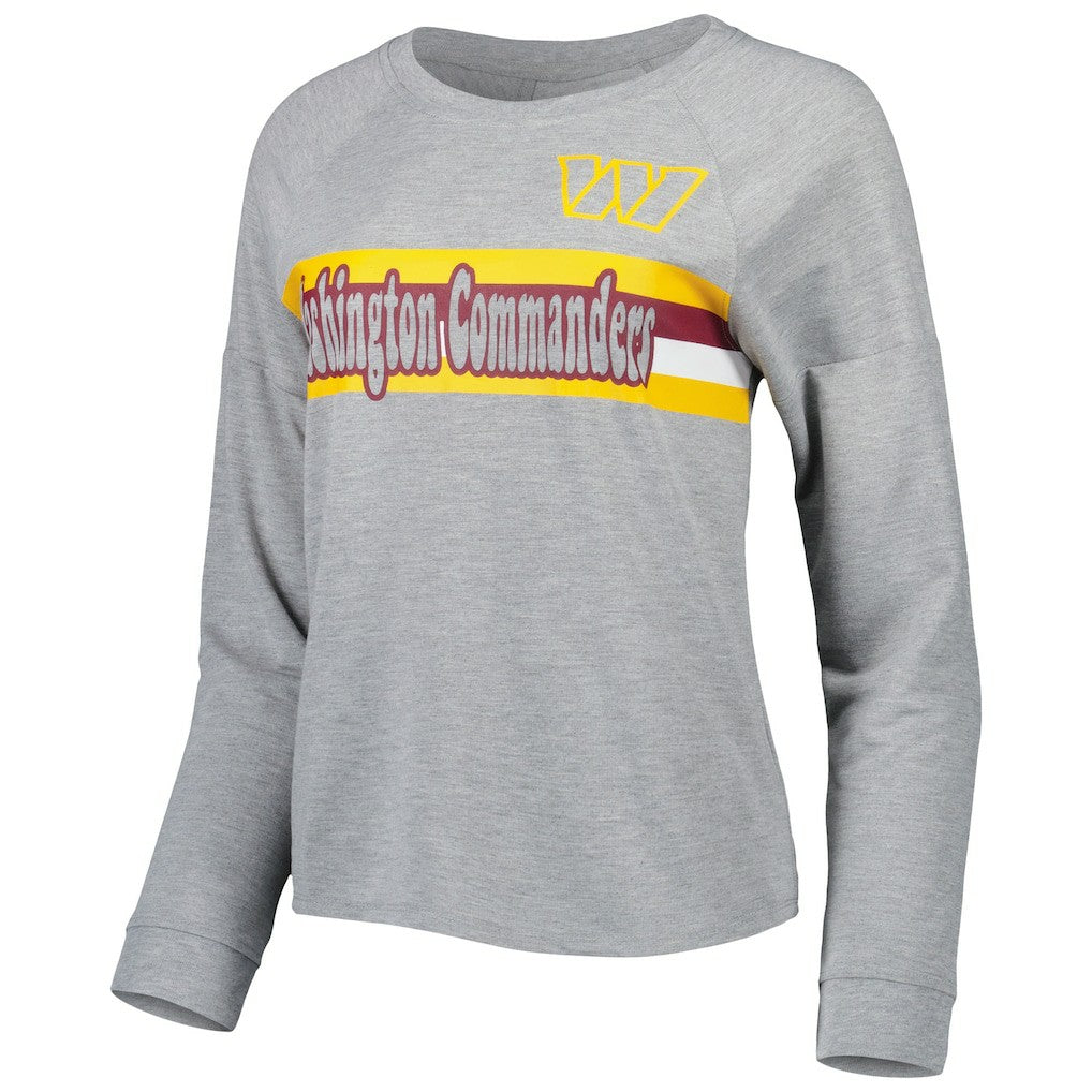Washington Commanders  Juniors All Striped Up Raglan Long Sleeve T-Shirt