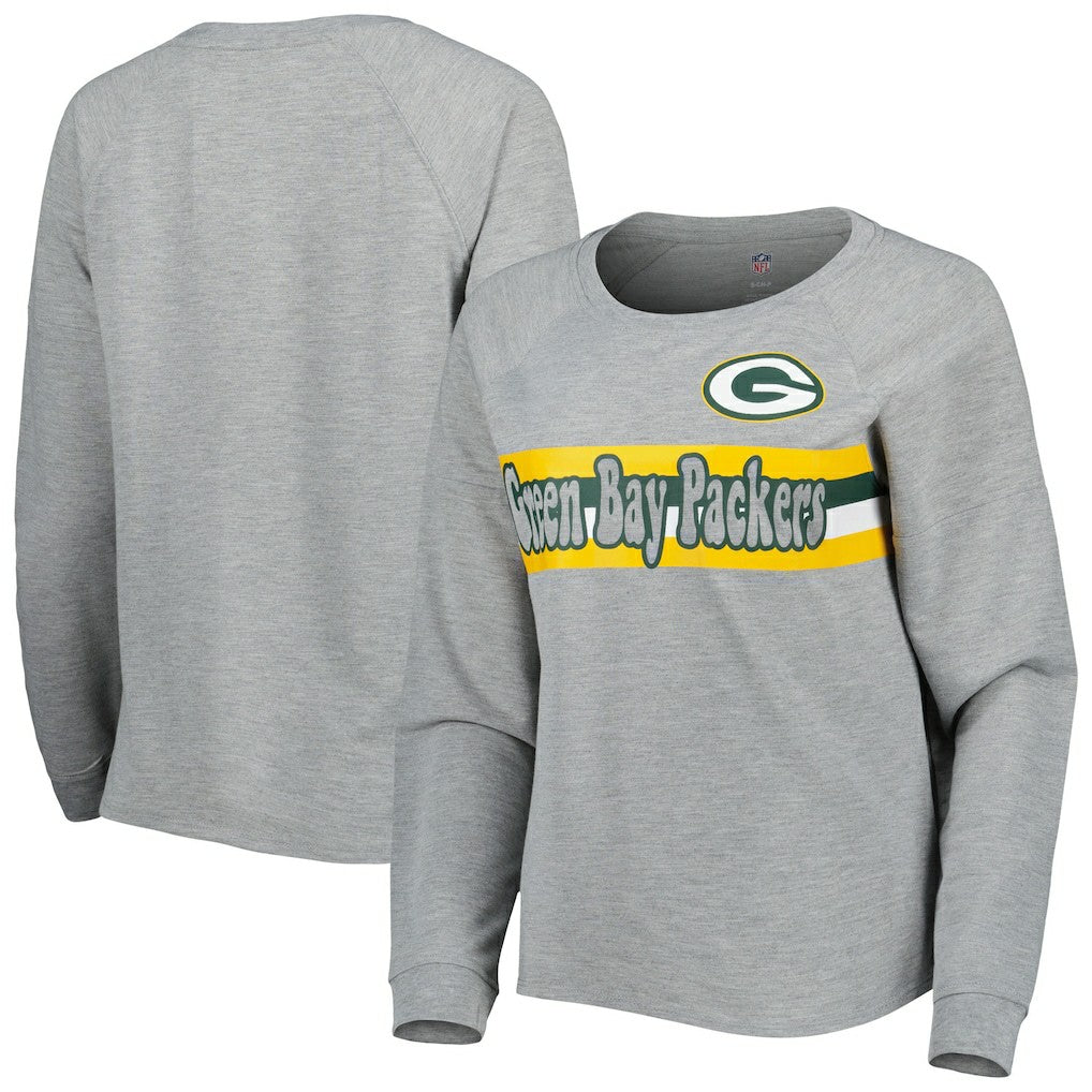 Green Bay Packers  Juniors All Striped Up Raglan Long Sleeve T-Shirt