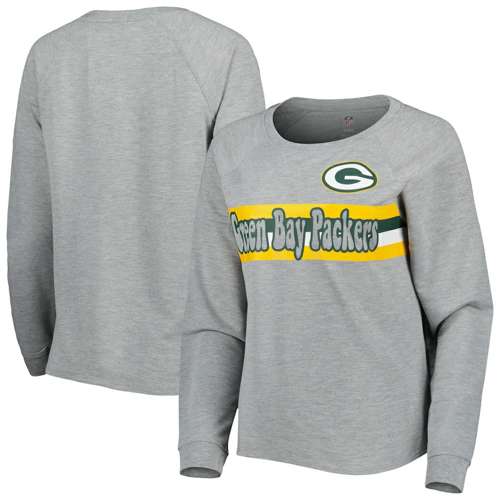 Green Bay Packers  Juniors All Striped Up Raglan Long Sleeve T-Shirt