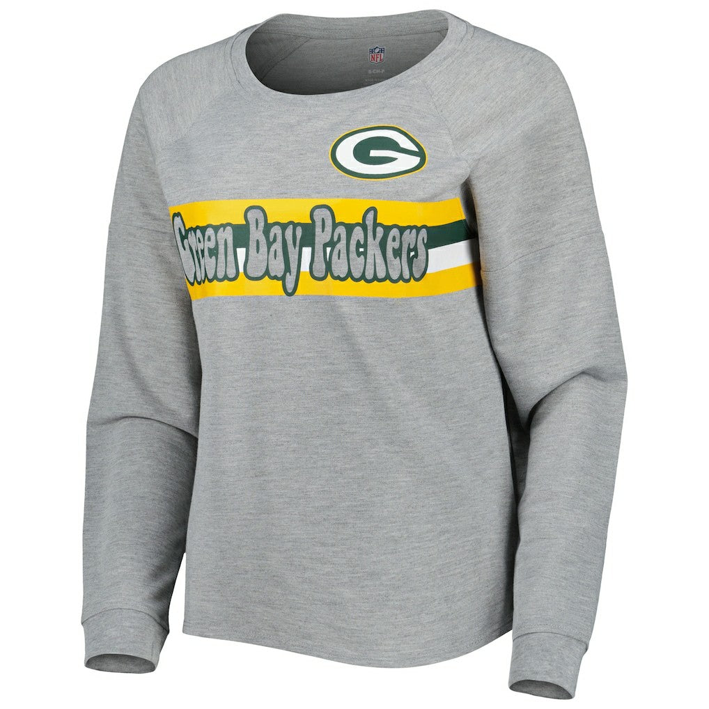 Green Bay Packers  Juniors All Striped Up Raglan Long Sleeve T-Shirt