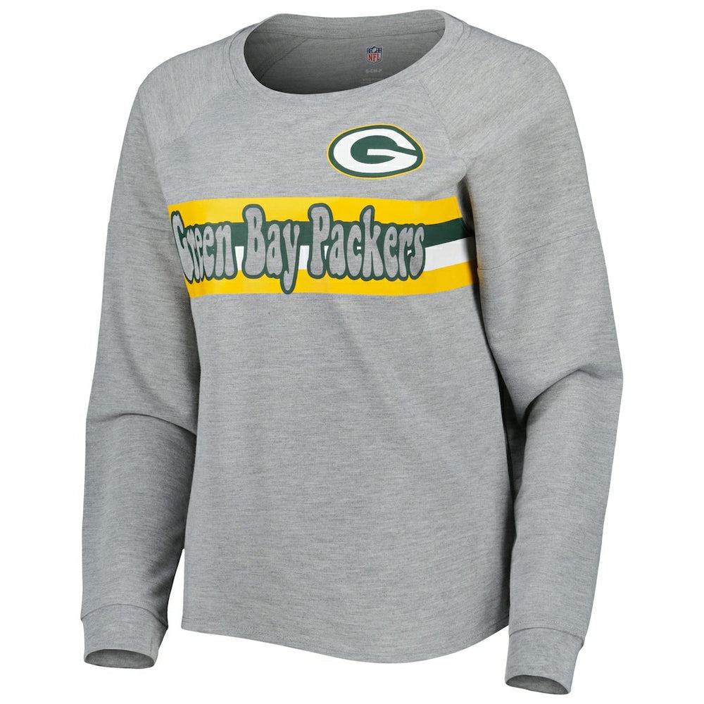 Green Bay Packers  Juniors All Striped Up Raglan Long Sleeve T-Shirt