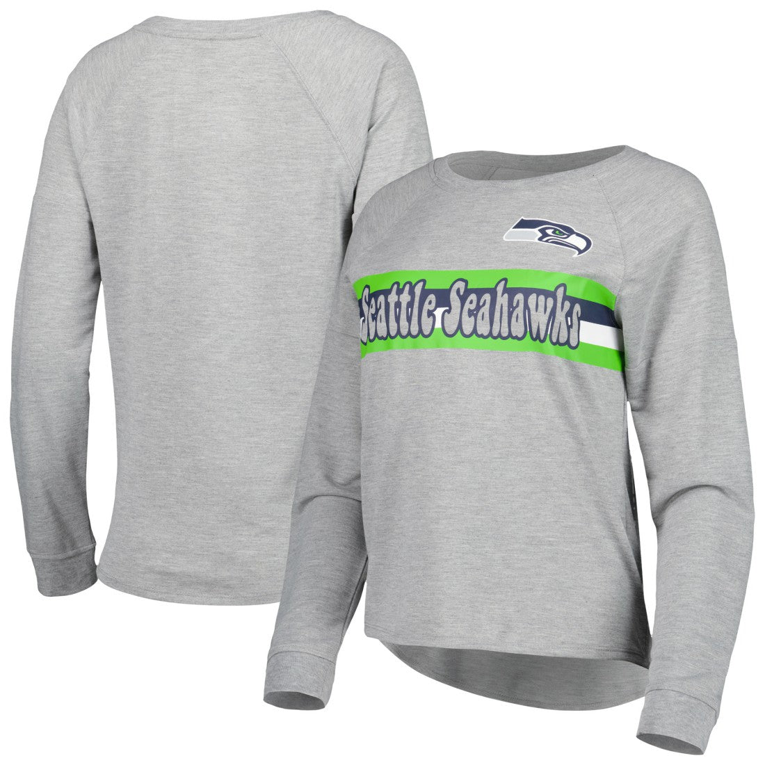 Seattle Seahawks  Juniors All Striped Up Raglan Long Sleeve T-Shirt