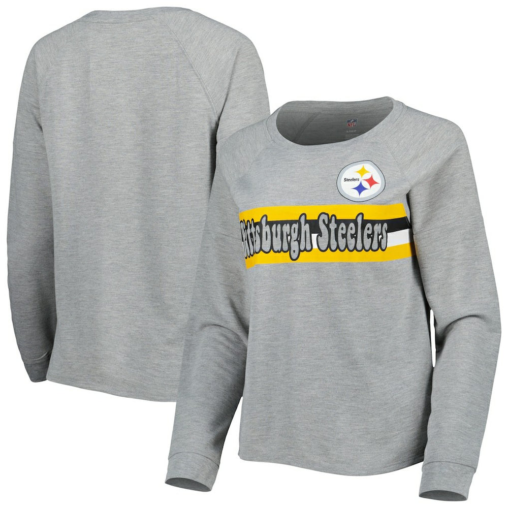 Pittsburgh Steelers  Juniors All Striped Up Raglan Long Sleeve T-Shirt