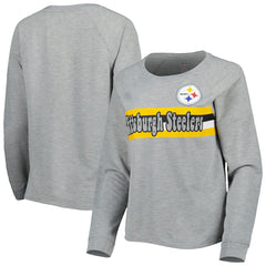 Pittsburgh Steelers  Juniors All Striped Up Raglan Long Sleeve T-Shirt