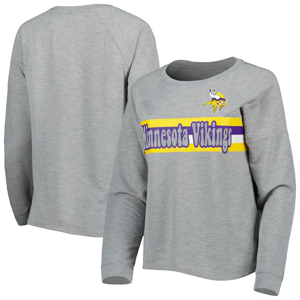 Minnesota Vikings  Juniors All Striped Up Raglan Long Sleeve T-Shirt