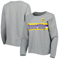 Minnesota Vikings  Juniors All Striped Up Raglan Long Sleeve T-Shirt