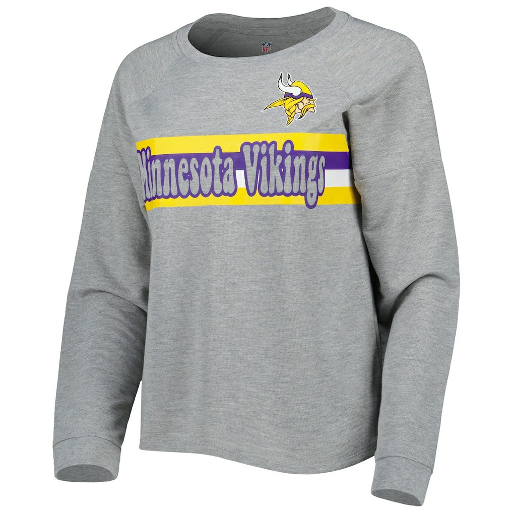 Minnesota Vikings  Juniors All Striped Up Raglan Long Sleeve T-Shirt
