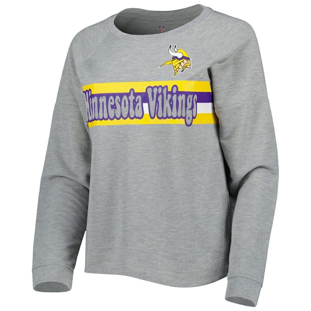 Minnesota Vikings  Juniors All Striped Up Raglan Long Sleeve T-Shirt