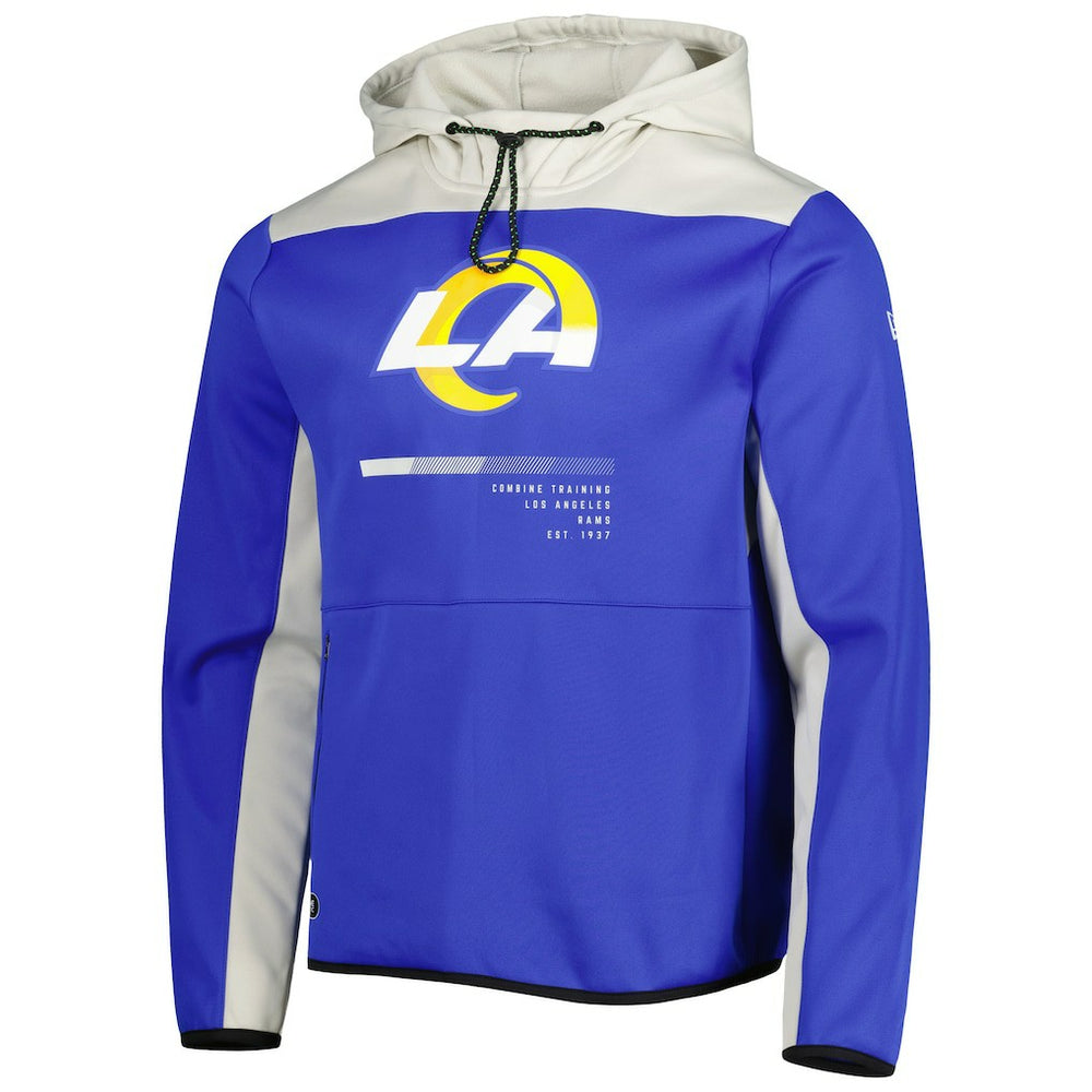 Los Angeles Rams New Era Combine Authentic Hard Hitter Pullover Hoodie