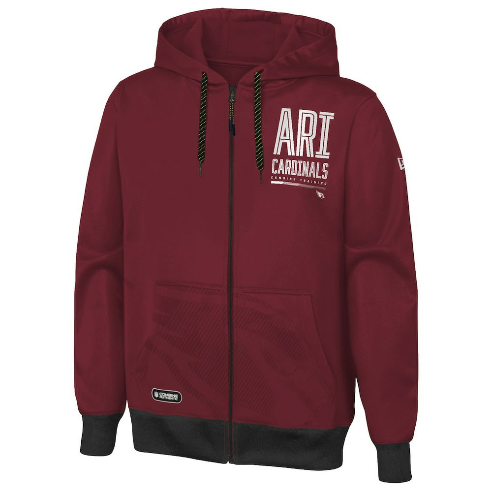 Arizona Cardinals New Era Combine Authentic Drop Back Full-Zip Hoodie
