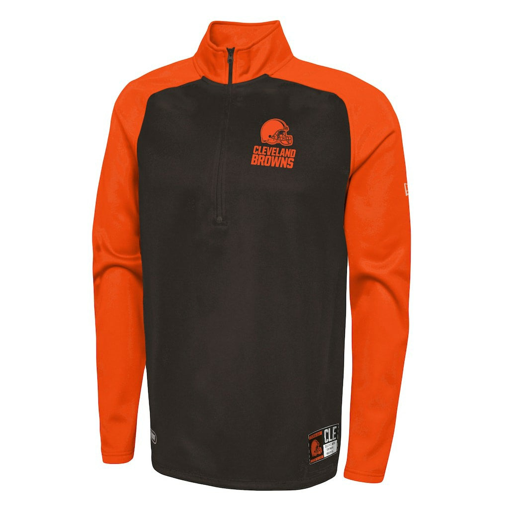 Cleveland Browns New Era Combine Authentic O-Line Raglan Half-Zip Jacket