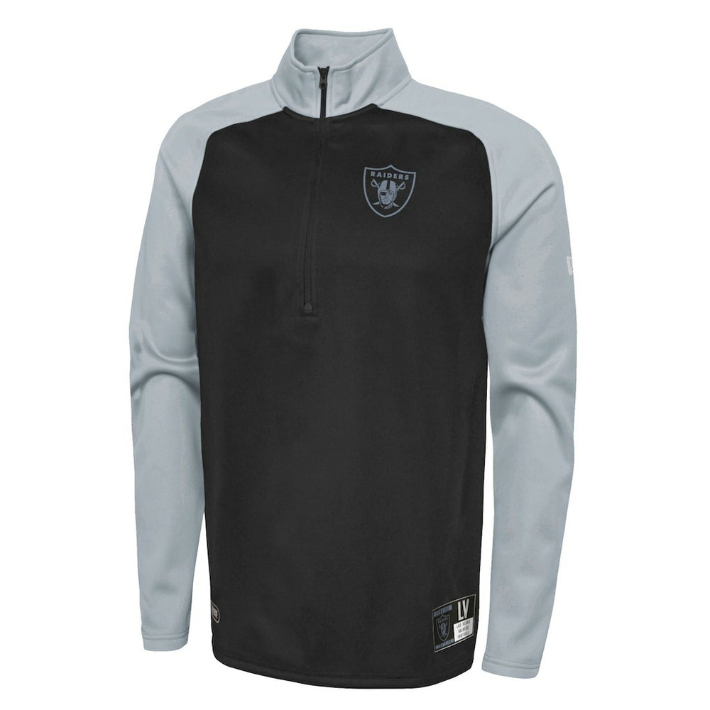Las Vegas Raiders New Era Combine Authentic O-Line Raglan Half-Zip Jacket