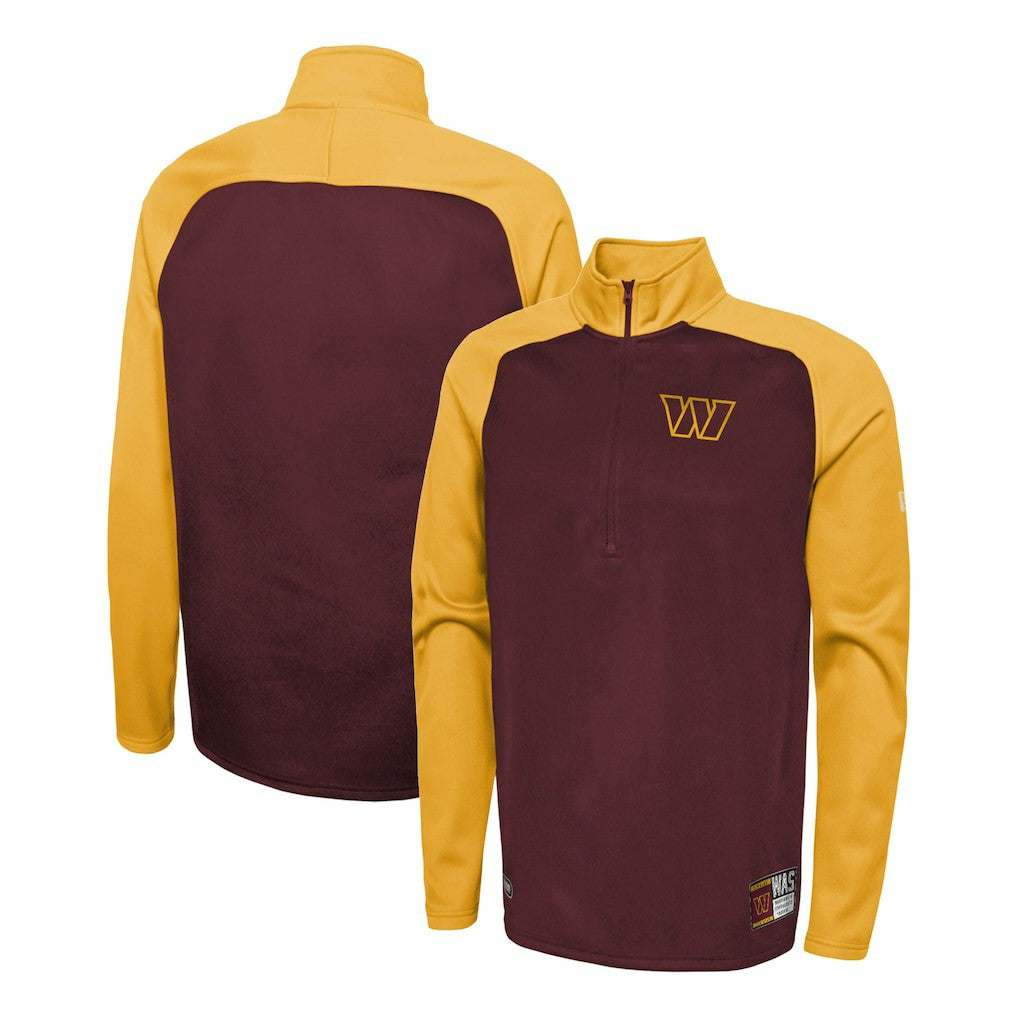 Washington Commanders New Era Combine Authentic O-Line Raglan Half-Zip Jacket