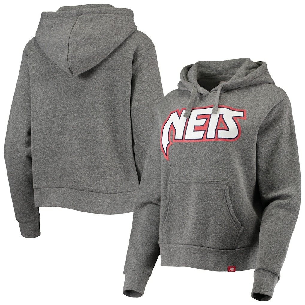 Brooklyn Nets Sportiqe Women's Moments Mixtape Ava Tri-Blend Pullover Hoodie New