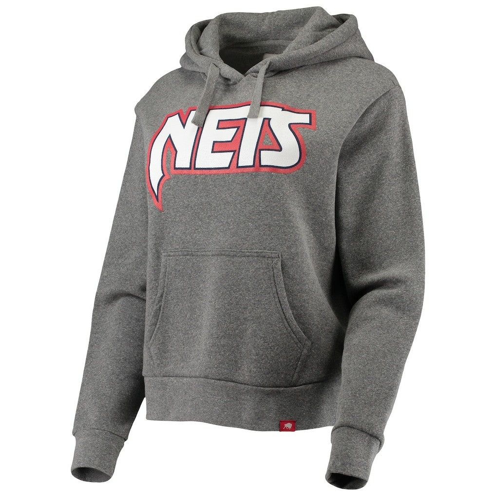 Brooklyn Nets Sportiqe Women's Moments Mixtape Ava Tri-Blend Pullover Hoodie New