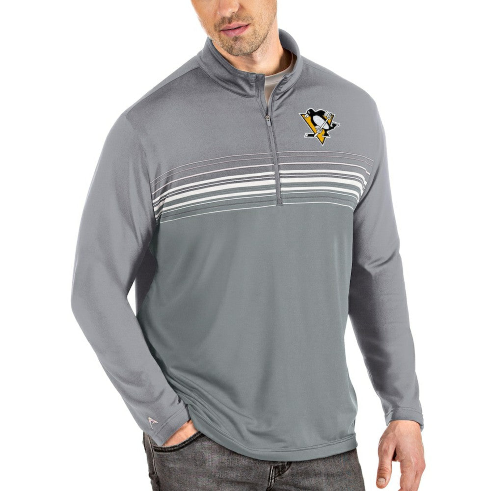 Pittsburgh Penguins Antigua Pace Quarter-Zip Pullover Top For Sale