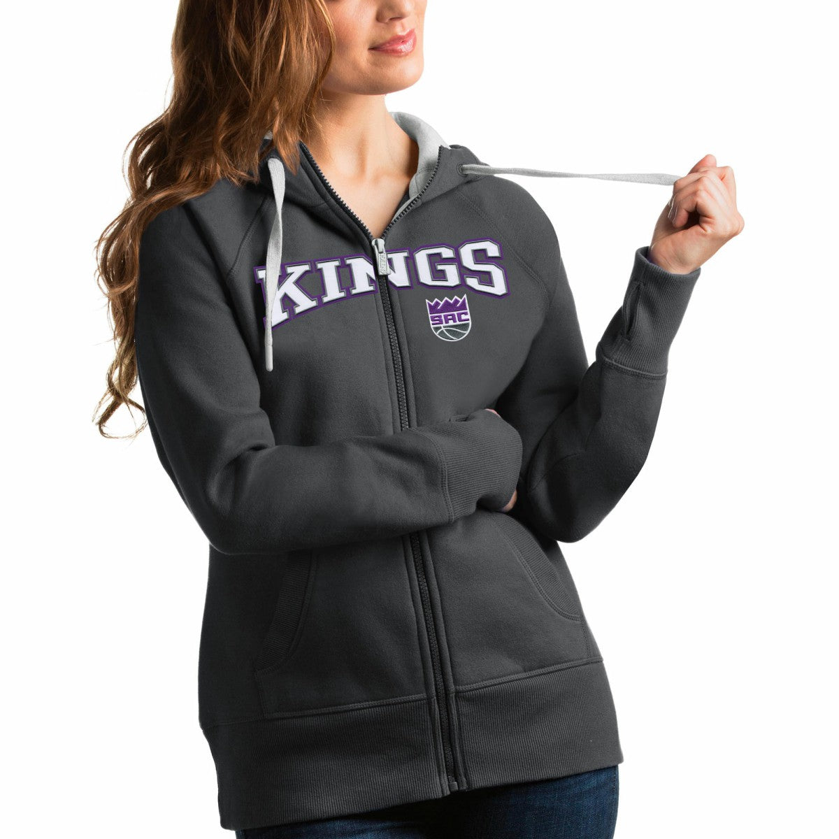 Sacramento Kings Antigua Women's Team Victory Full-Zip Hoodie On Sale