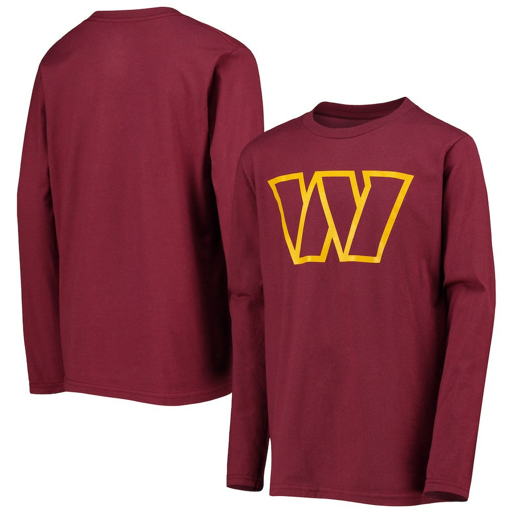Washington Commanders  Youth Primary Team Logo Long Sleeve T-Shirt