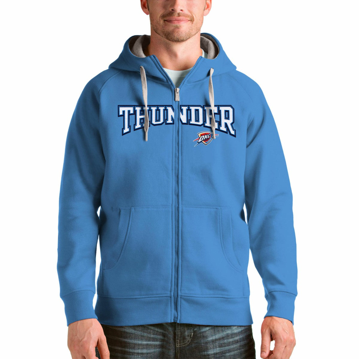 Oklahoma City Thunder Antigua Victory Full-Zip Hoodie On Sale
