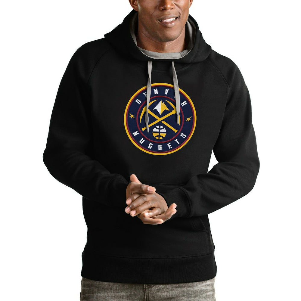 Denver Nuggets Antigua Logo Victory Pullover Hoodie sale Discount