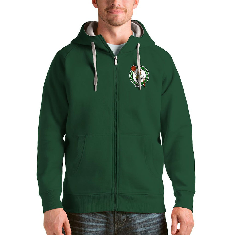 Boston Celtics Antigua Logo Victory Full-Zip Hoodie New