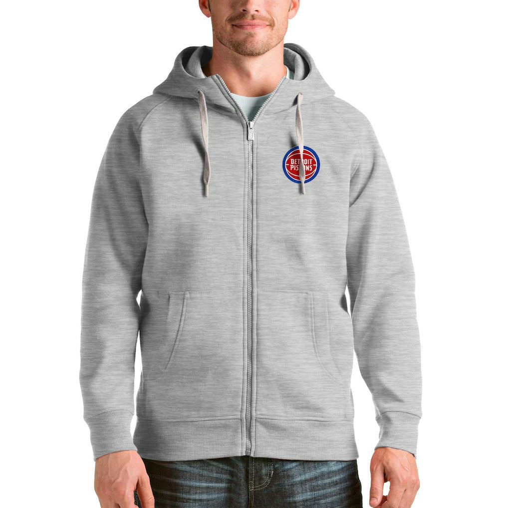 Detroit Pistons Antigua Logo Victory Full-Zip Hoodie sale On Sale
