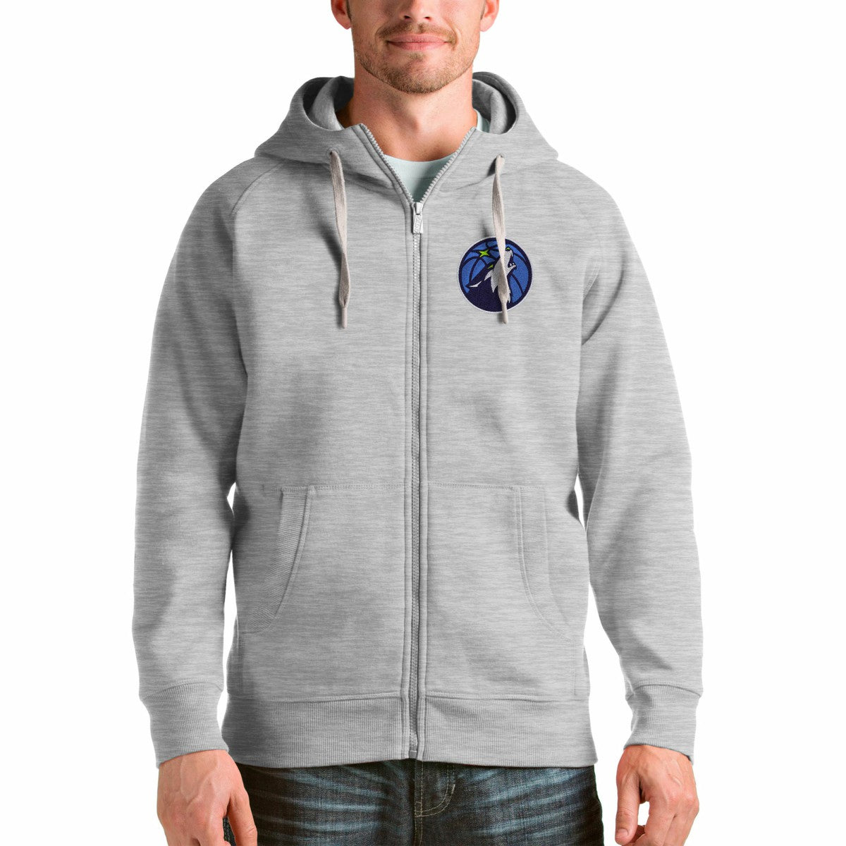 Minnesota Timberwolves Antigua Logo Victory Full-Zip Hoodie Outlet