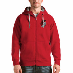 Portland Trail Blazers Antigua Logo Victory Full-Zip Hoodie New