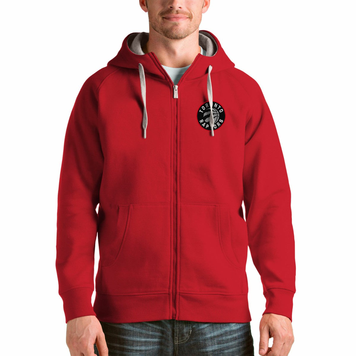 Toronto Raptors Antigua Logo Victory Full-Zip Hoodie Discount