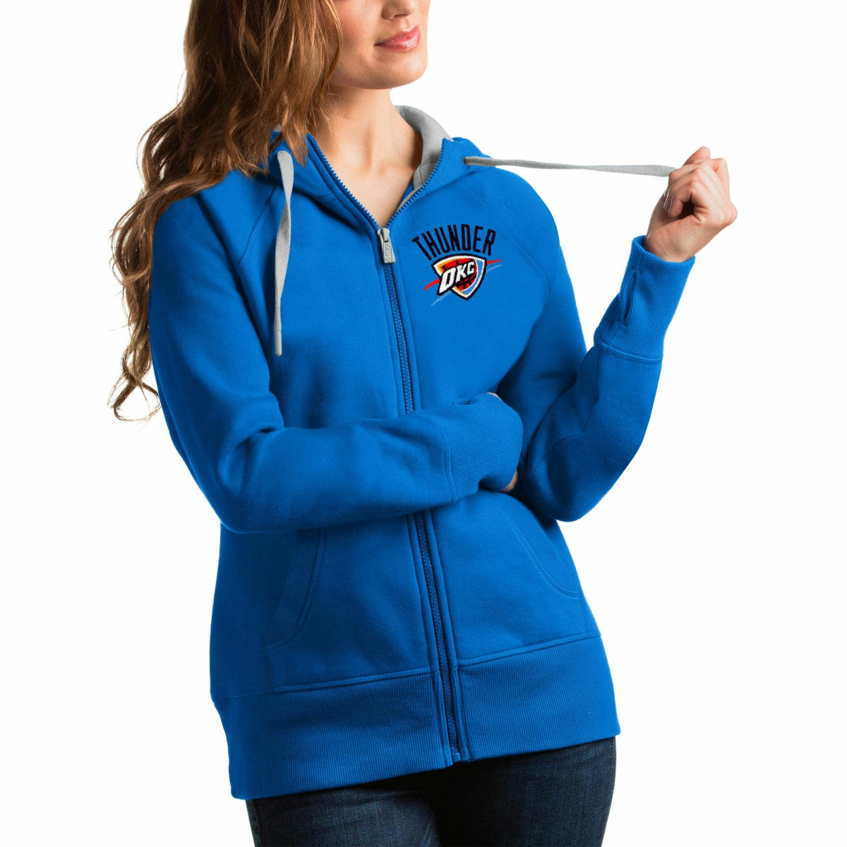 Oklahoma City Thunder Antigua Women's Victory Full-Zip Hoodie New