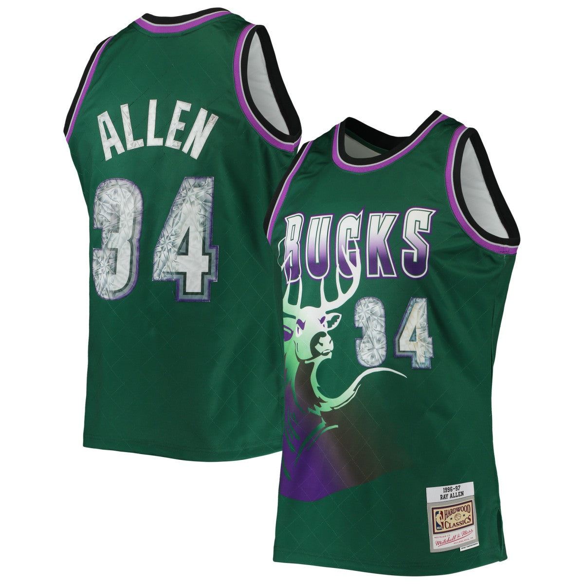 Ray Allen Milwaukee Bucks 1996/97 Hardwood Classics NBA 75th Anniversary Diamond Swingman Jersey Online