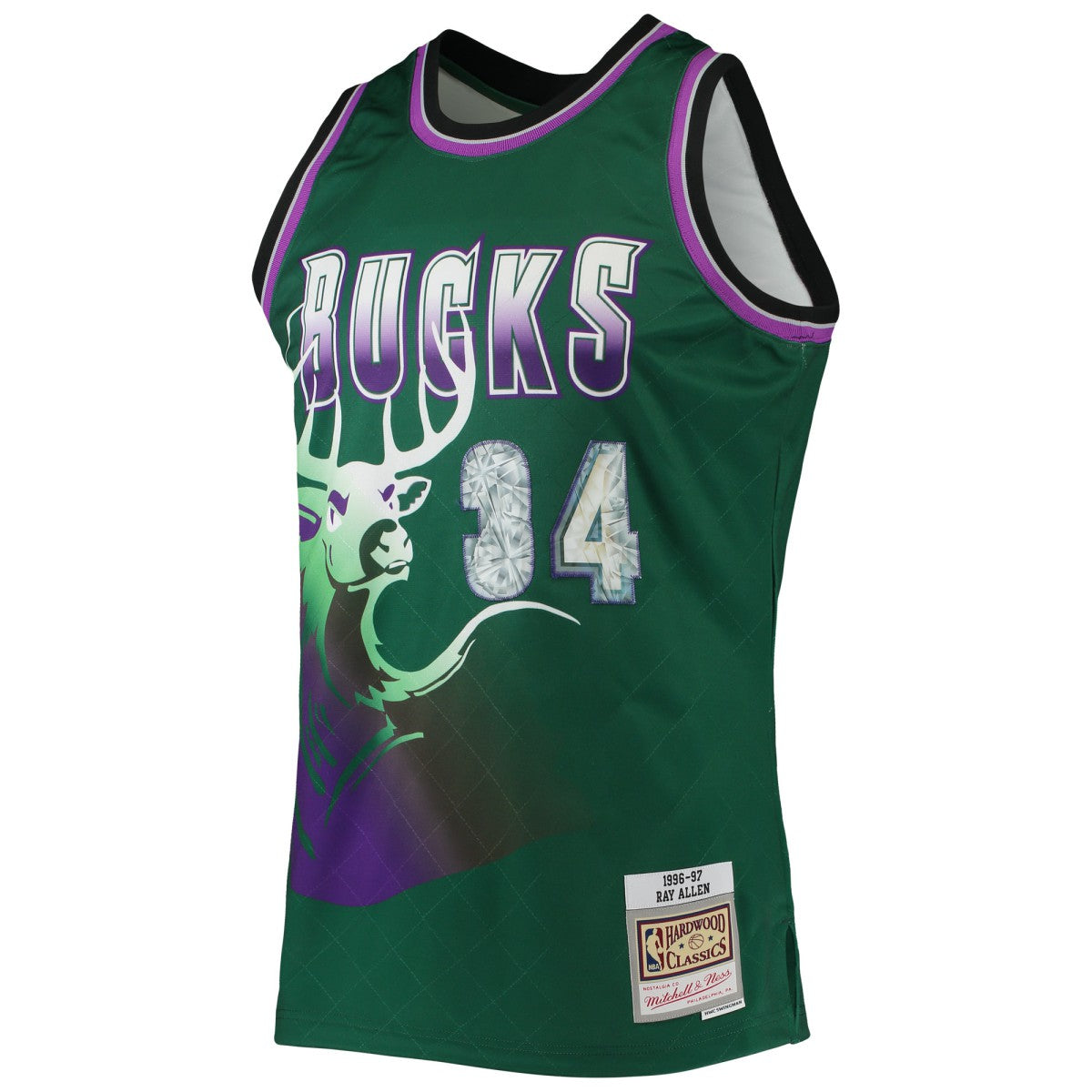 Ray Allen Milwaukee Bucks 1996/97 Hardwood Classics NBA 75th Anniversary Diamond Swingman Jersey Online