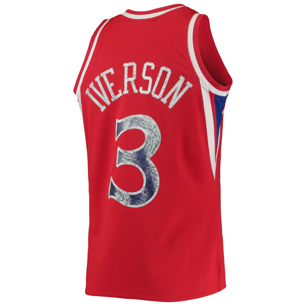 Allen Iverson Philadelphia 76ers 1996/97 Hardwood Classics NBA 75th Anniversary Diamond Swingman Jersey Discount