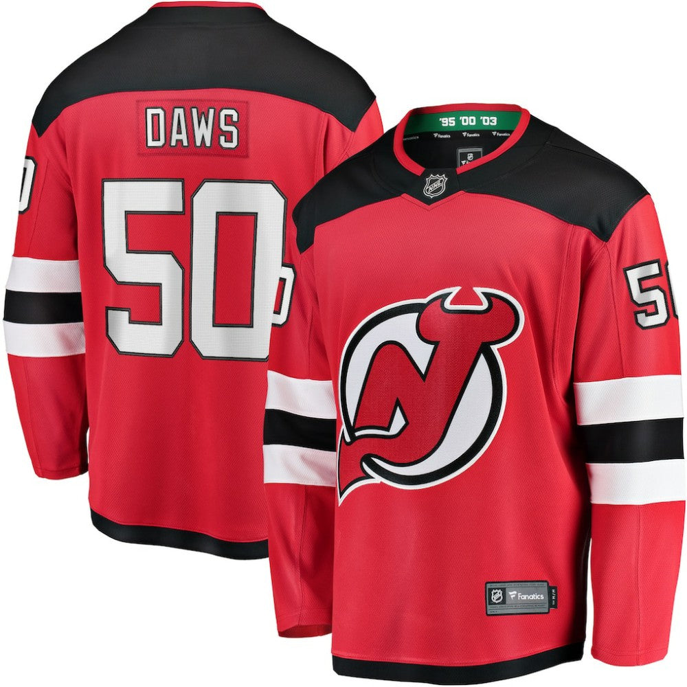 Nico Daws New Jersey Devils Fanatics Home Breakaway Player Jersey Sale