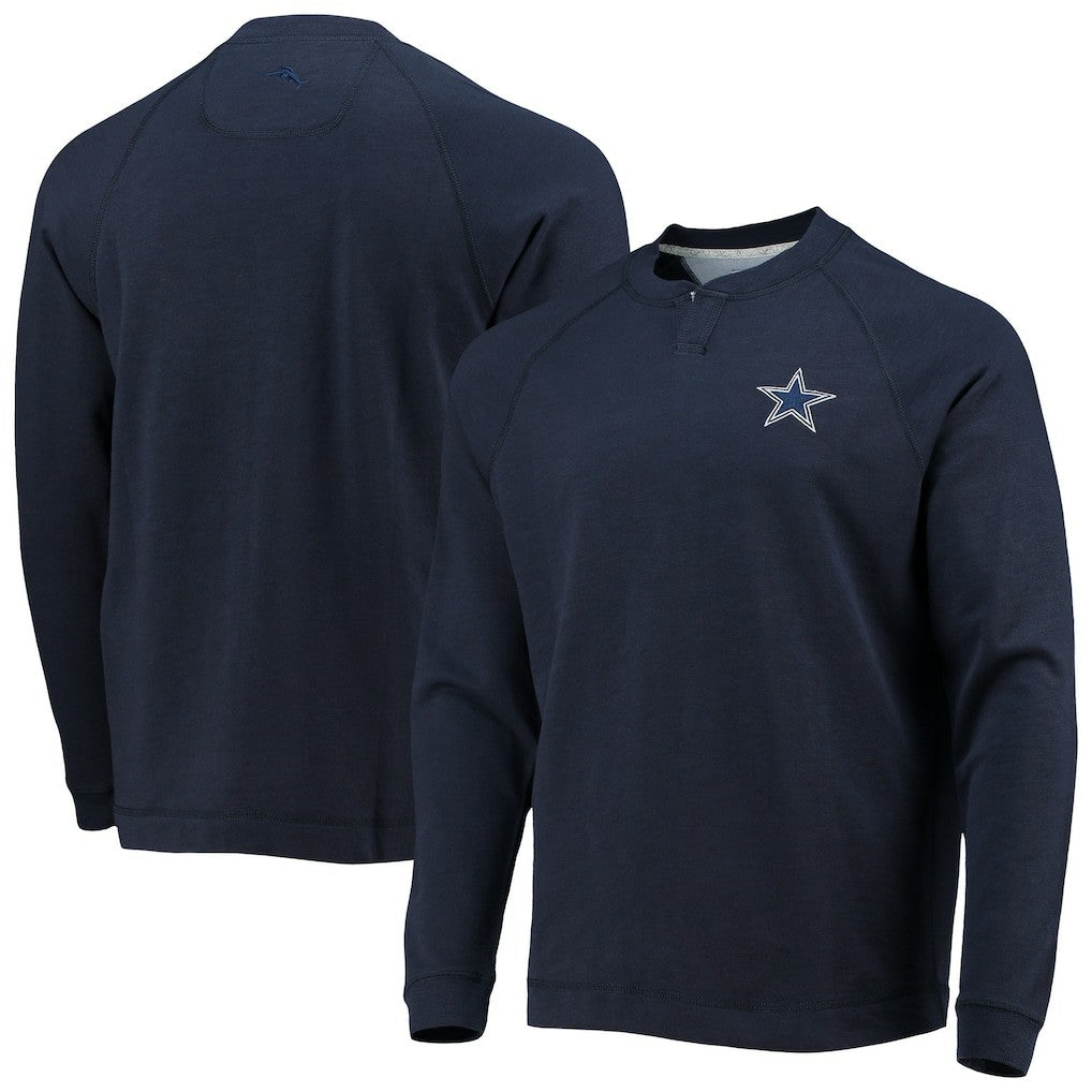 Dallas Cowboys Tommy Bahama Sunset Slub Raglan Henley Long Sleeve T-Shirt