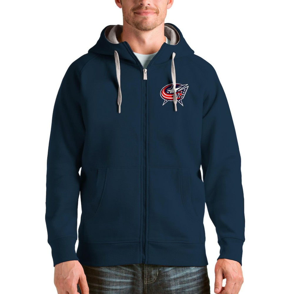 Columbus Blue Jackets Antigua Logo Victory Full-Zip Hoodie Sale