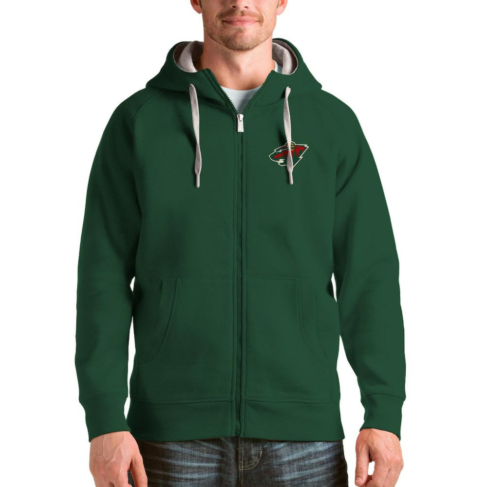 Minnesota Wild Antigua Logo Victory Full-Zip Hoodie Discount