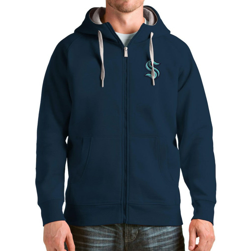 Seattle Kraken Antigua Logo Victory Full-Zip Hoodie Discount