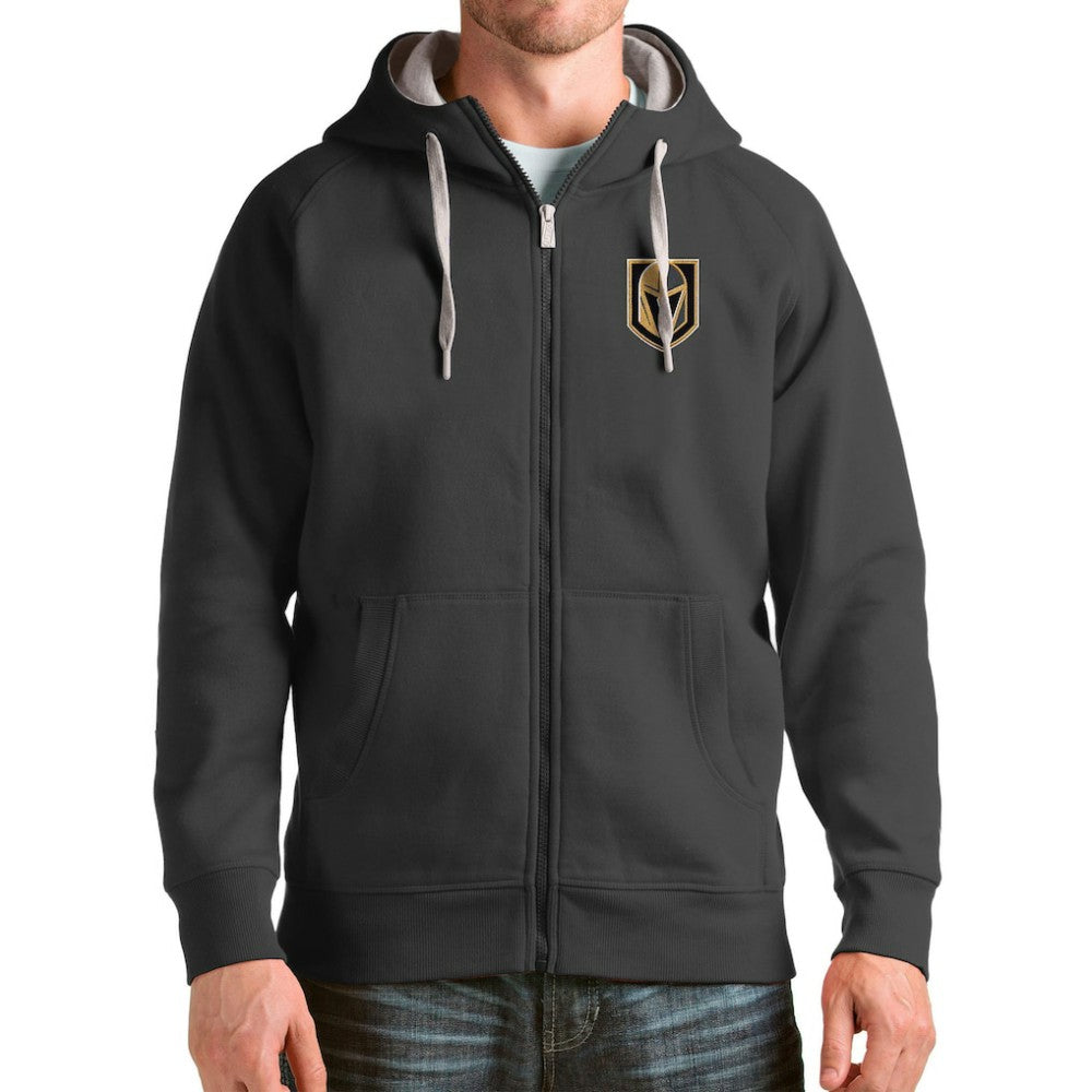 Vegas Golden Knights Antigua Logo Victory Full-Zip Hoodie Outlet