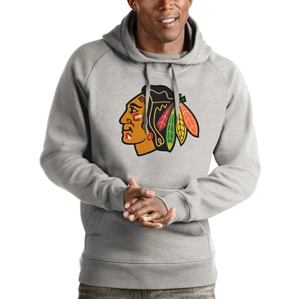 Chicago Blackhawks Antigua Logo Victory Pullover Hoodie For Sale