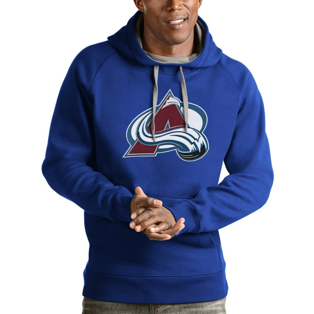 Colorado Avalanche Antigua Logo Victory Pullover Hoodie On Sale