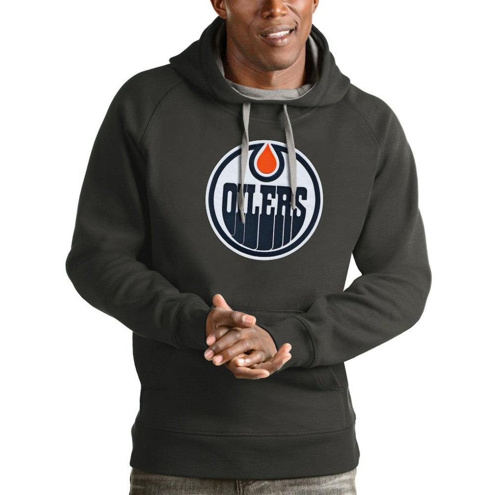Edmonton Oilers Antigua Logo Victory Pullover Hoodie Outlet