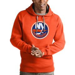 New York Islanders Antigua Logo Victory Pullover Hoodie For Sale