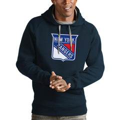 New York Rangers Antigua Logo Victory Pullover Hoodie Sale