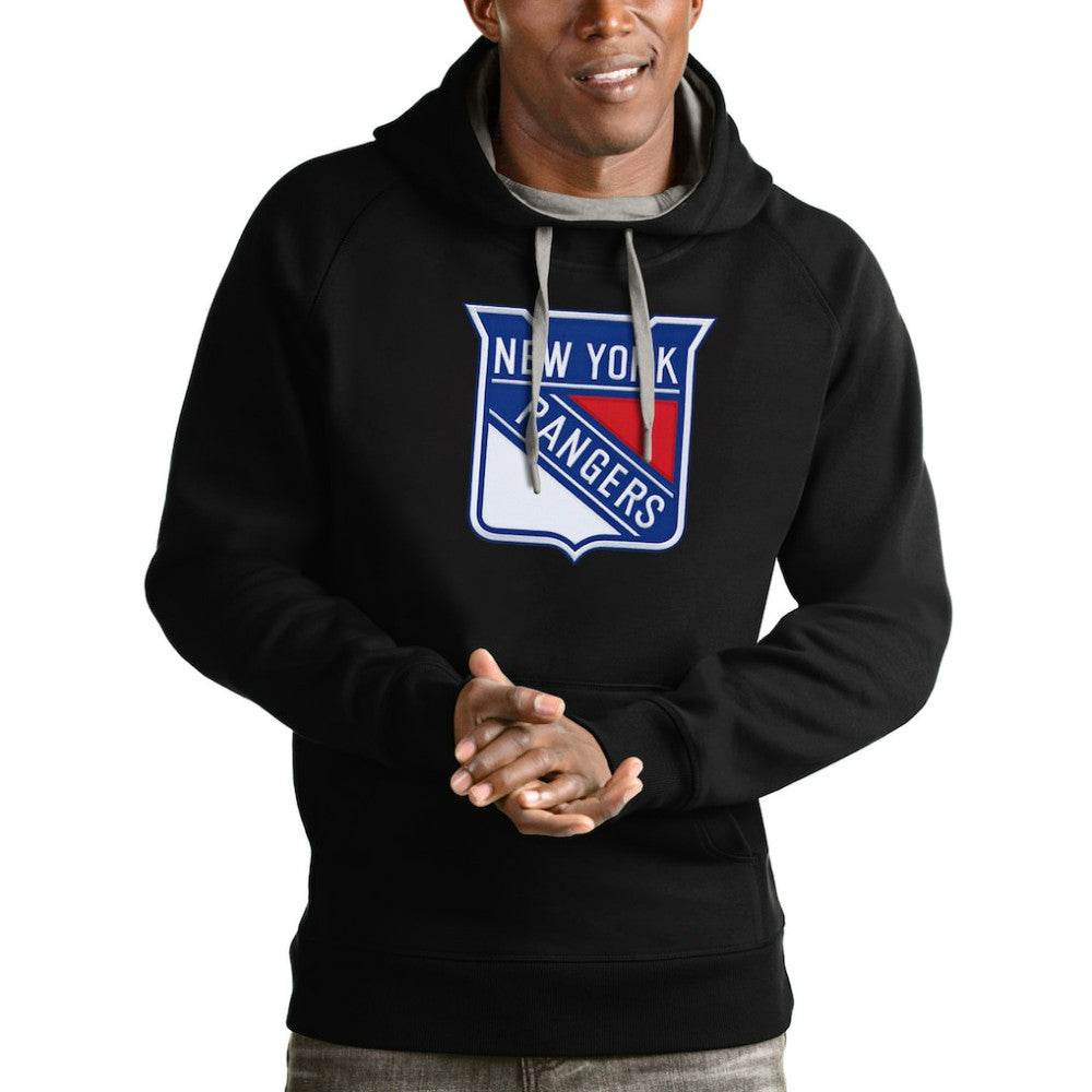 New York Rangers Antigua Logo Victory Pullover Hoodie Outlet