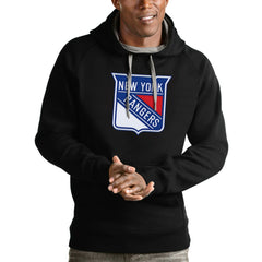 New York Rangers Antigua Logo Victory Pullover Hoodie Outlet