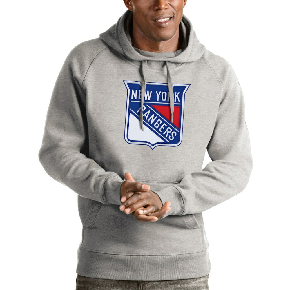 New York Rangers Antigua Logo Victory Pullover Hoodie Sale
