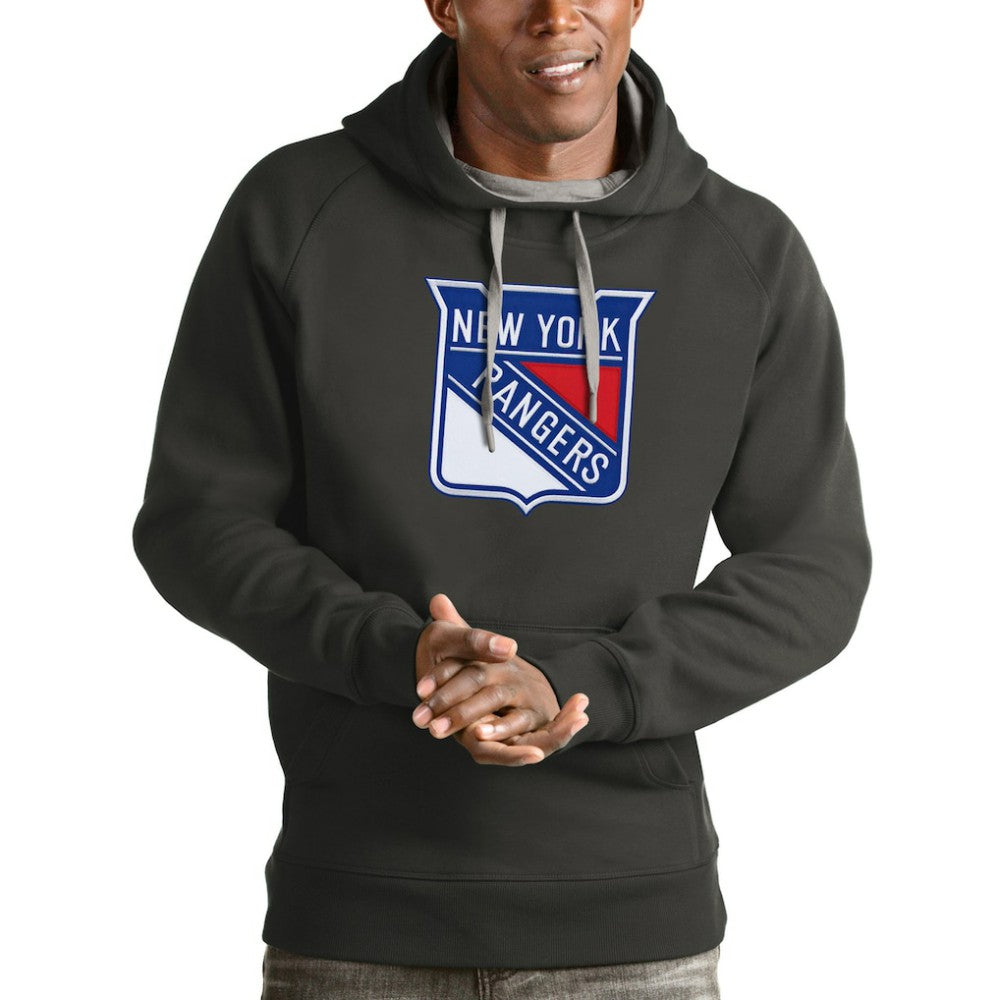 New York Rangers Antigua Logo Victory Pullover Hoodie Sale