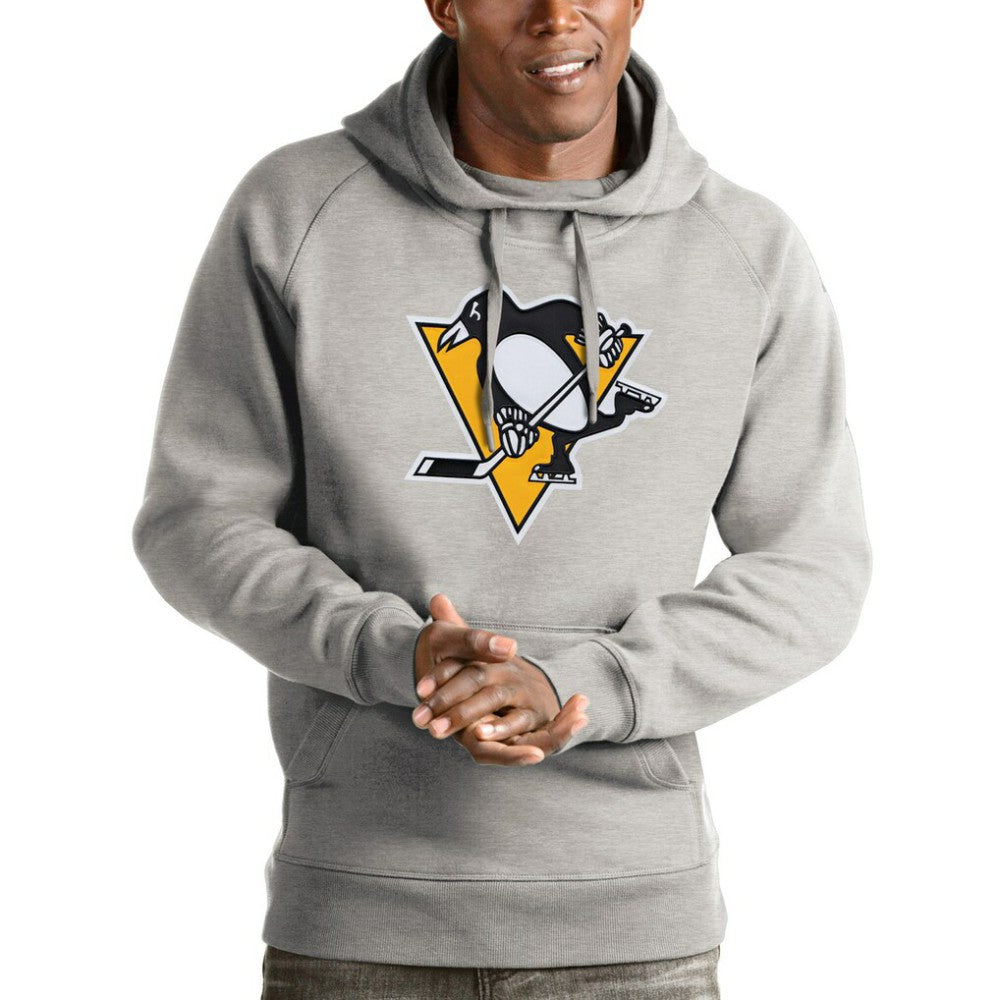 Pittsburgh Penguins Antigua Logo Victory Pullover Hoodie On Sale